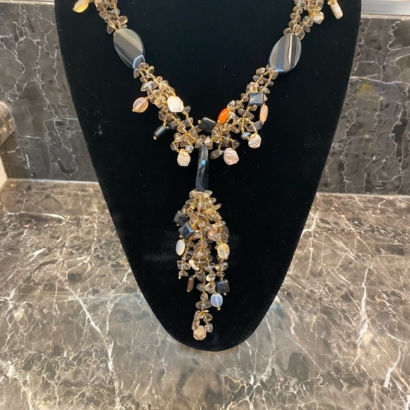 Semi-precious gem tassel necklace - Picture 2 of 5